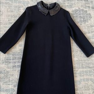 Hobbs London Black Dress with sequined collar